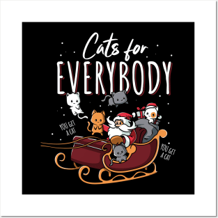 Cats For Everybody Funny Christmas Cat Posters and Art